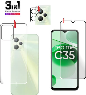 chakoor Front and Back Tempered Glass for Realme C35(Pack of 3)