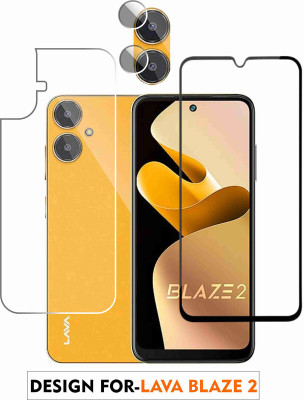 Olonga Front and Back Tempered Glass for LAVA BLAZE 2(Pack of 3)
