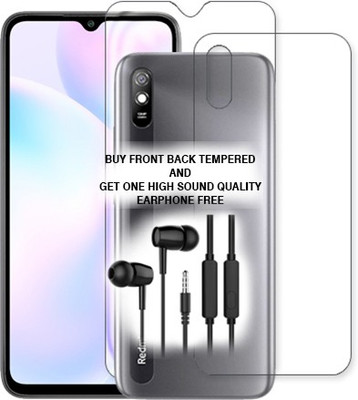 SOMTONE Front and Back Tempered Glass for Xiaomi Redmi 9i FRONT BACK TEMPERED GLASS BUY AND GET EARPHONE FREE(Pack of 1)