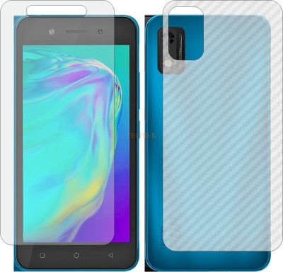 TELTREK Front and Back Tempered Glass for TECNO POP 5C (Front Matte Finish & Back 3d Carbon Fiber)(Pack of 2)