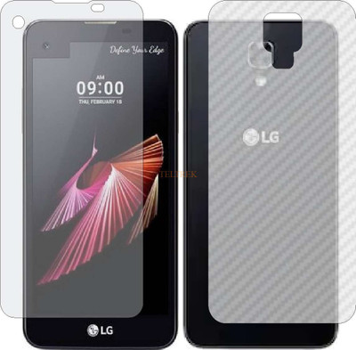 TELTREK Front and Back Tempered Glass for LG X SCREEN (Front Matte Finish & Back 3d Carbon Fiber)(Pack of 2)