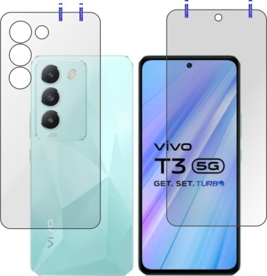 PONDRIK Front and Back Tempered Glass for Vivo T3 5G(Pack of 2)
