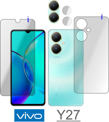 PONDRIK Front and Back Tempered Glass for vivo Y27(Pack of 3)