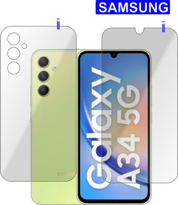 PONDRIK Front and Back Tempered Glass for SAMSUNG GALAXY A34 5G(Pack of 2)