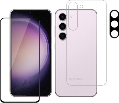 Vatsin Front and Back Tempered Glass for Samsung Galaxy S23 Plus 5G, Samsung Galaxy S23 Plus 5G [With Rear Camera Lens Guard](Pack of 3)