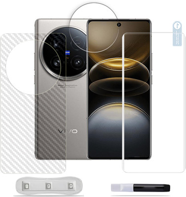 SOMTONE Front and Back Tempered Glass for vivo X100 Ultra 5G Tempered Glass Screen Protector ( 1 UV TEMPERED GLASS SCREEN PROTECTOR + 1 BACK CARBON FIBER SKIN + CAMERA LENS PROTECTOR )(Pack of 1)