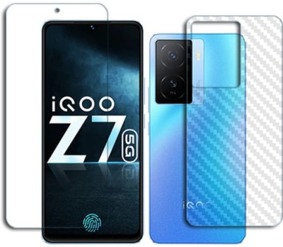 DOWRVIN Front and Back Tempered Glass for VIVO IQOO Z7 FRONT AND BACK TEMPERED GLASS(Pack of 2)