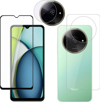 Vatsin Front and Back Tempered Glass for Redmi A3X, Redmi A3X [With Rear Camera Lens Guard](Pack of 3)