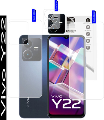 DESIBUZZ Front and Back Tempered Glass for Vivo Y22, Vivo Y22 Camera lens, (Flexible)(Pack of 3)