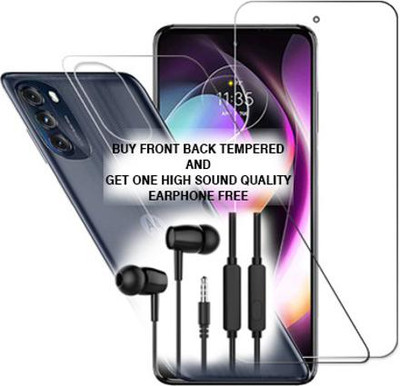 SOMTONE Front and Back Tempered Glass for Motorola Moto G (2022) FRONT BACK TEMPERED GLASS BUY AND GET EARPHONE FREE(Pack of 1)