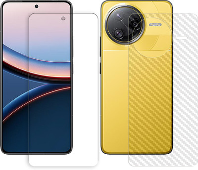 ARBAN Front and Back Tempered Glass for Poco F7 Ultra 5G Tempered Glass Screen Protector | Anti-Scratch | Edge to Edge Full Coverage | 9H Hardness (1 FRONT TEMPERED GLASS + 1 BACK CARBON FIBER SKIN)(Pack of 1)