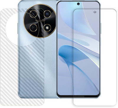 SOMTONE Front and Back Tempered Glass for Huawei nova 13i 4G Tempered Glass Screen Protector | Anti-Scratch | Edge to Edge Full Coverage | 9H Hardness (1 FRONT TEMPERED GLASS PROTECTOR + 1 BACK CARBON FIBER SKIN)(Pack of 1)