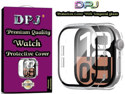 DPJ Front and Back Tempered Glass for Compatible with Apple Watch Series 10 42mm, Hard PC Case with Built-in,Tempered Glass Screen Protector Bubble-Free Cover Slim HD Ultra-Thin Bumper Full Coverage for Apple Watch 42mm Series 10(Transparent)(Watch not included)(Pack of 2)
