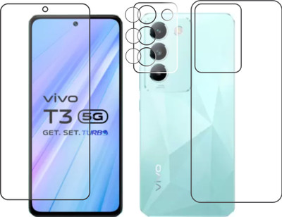 chakoor Front and Back Tempered Glass for Vivo T3 5G(Pack of 3)