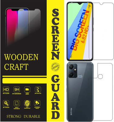 wooden craft Front and Back Tempered Glass for Infinix Smart 6 Plus {Flexible}, X6823C, Smart 6 Plus(Pack of 2)