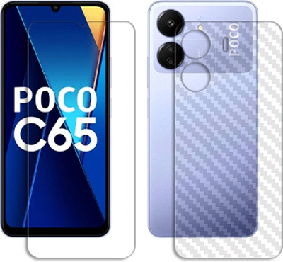 SOMTONE Front and Back Tempered Glass for Poco C65 FRONT BACK SCREEN GUARD(Pack of 1)