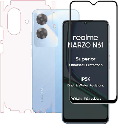 HOBBYTRONICS Front and Back Tempered Glass for REALME NARZO N61, Realme Narzo N61(Pack of 2)