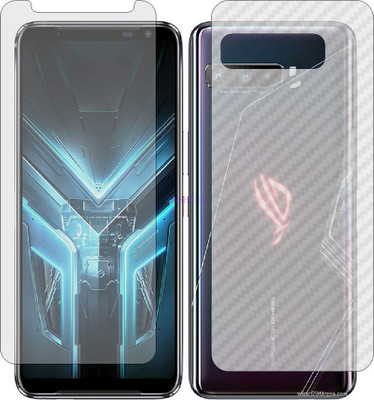 Fasheen Front and Back Tempered Glass for ASUS ROG PHONE 3 STRIX ASUS I003DD (Front Matte Finish & Back 3d Carbon Fiber)(Pack of 2)