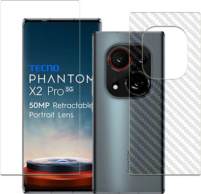 SOMTONE Front and Back Tempered Glass for Tecno Phantom X2 Pro FRONT BACK(Pack of 1)