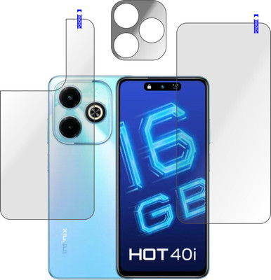 PONDRIK Front and Back Tempered Glass for Infinix Hot 40i(Pack of 3)