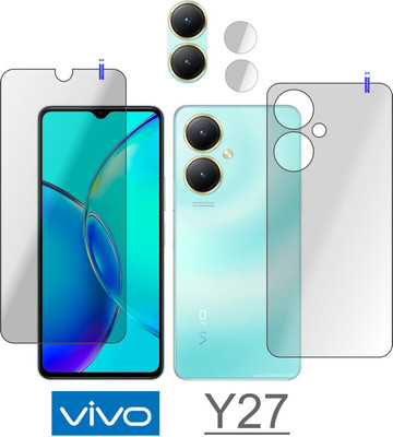 PONDRIK Front and Back Tempered Glass for vivo Y27(Pack of 3)
