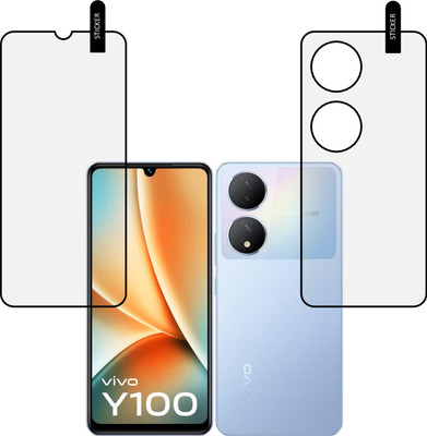 MOBKAVACH Front and Back Tempered Glass for Vivo Y100 5G(Pack of 2)
