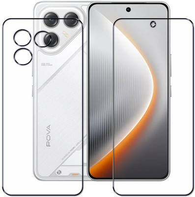 tombik Front and Back Tempered Glass for 29tg-Tecno Pova 7 5G-fb(Pack of 2)