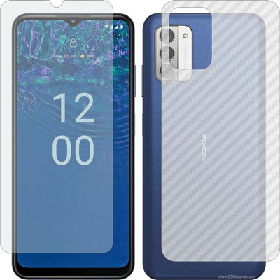MOBART Front and Back Tempered Glass for Nokia G310 5G (Matte Front & Carbon Fiber Skin for Back)(Pack of 2)