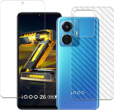 SOMTONE Front and Back Tempered Glass for iQOO Z6 FRONT BACK(Pack of 1)