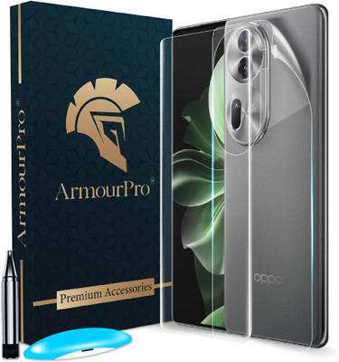 ArmourPro Front and Back Tempered Glass for Oppo Reno 11 Pro 5G, Reno 11 Pro 5G, Reno 11 Pro, Oppo Reno 11 Pro, (1 UV Tempered Glass with 1 Clear Back Nano Fiber Guard )(Pack of 2)