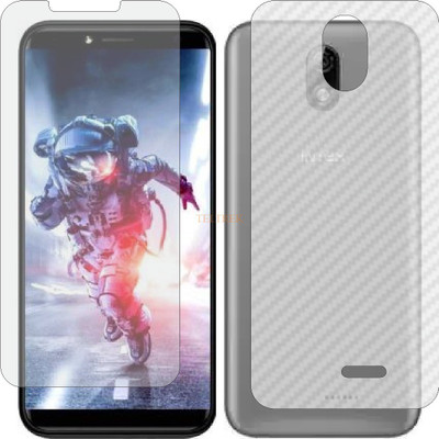 TELTREK Front and Back Tempered Glass for INTEX INFIE 3 (Front Matte Finish & Back 3d Carbon Fiber)(Pack of 2)