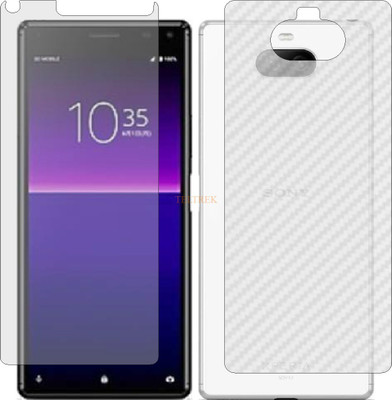 TELTREK Front and Back Tempered Glass for SONY XPERIA 8 (Front Matte Finish & Back 3d Carbon Fiber)(Pack of 2)