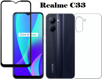 LIKEDESIGN Front and Back Tempered Glass for realme C33, Realme C 33(Pack of 2)