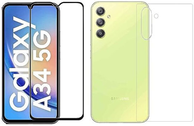 BOOST Front and Back Tempered Glass for Samsung Galaxy A34 5G(Pack of 2)