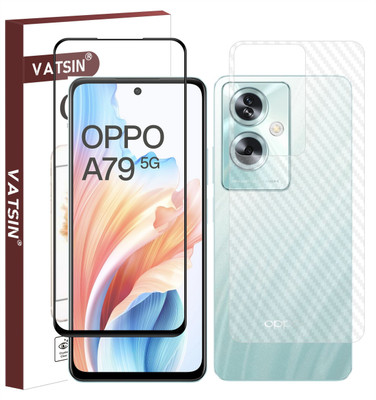 Vatsin Front and Back Tempered Glass for Oppo A79 5G, Oppo A79 5G [Back Carbon Fiber](Pack of 2)