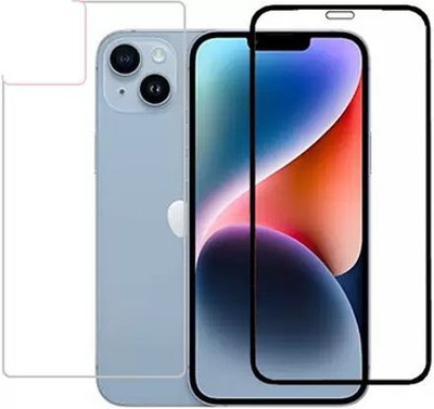 AV Front and Back Tempered Glass for Apple iPhone 14 Plus - Edge to Edge 11D | HD Clear | Scratch Resistant(Pack of 2)