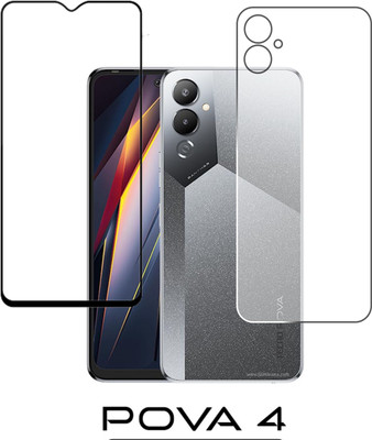 FINCH Front and Back Tempered Glass for TECNO POVA 4(Pack of 2)