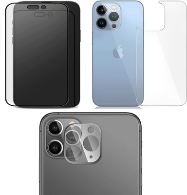 COVER CAPITAL Front and Back Tempered Glass for Apple Iphone 14 Pro(Pack of 3)