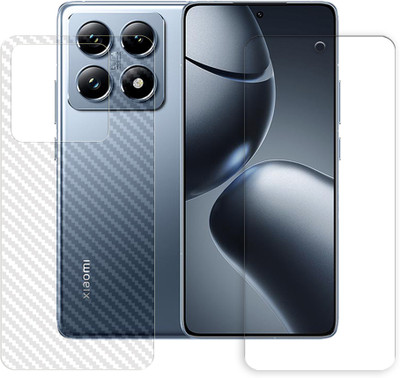 ARBAN Front and Back Tempered Glass for Xiaomi 14T Pro 5G Tempered Glass Screen Protector | Anti-Scratch | Edge to Edge Full Coverage | 9H Hardness (1 FRONT TEMPERED GLASS AND 1 BACK CARBON FIBER SKIN)(Pack of 1)
