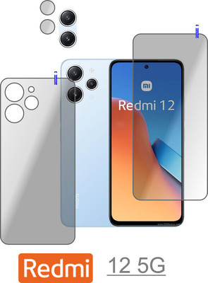 Cinzia Front and Back Tempered Glass for REDMI 12 5G(Pack of 3)