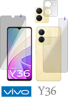 PONDRIK Front and Back Tempered Glass for vivo Y36(Pack of 3)
