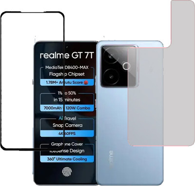 AARERED Front and Back Tempered Glass for REALME GT7T, Realme gt7t(Pack of 1)