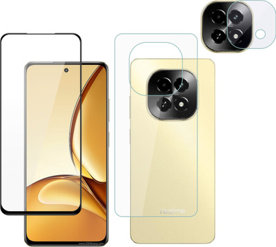 Vatsin Front and Back Tempered Glass for Realme C63 5G, Realme C63 5G [With Rear Camera Lens Guard](Pack of 3)