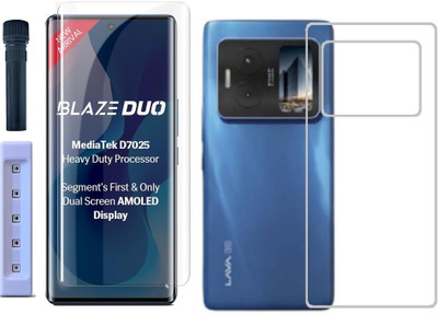4 YARDS Front and Back Tempered Glass for Lava Blaze Duo 5G(Pack of 1)
