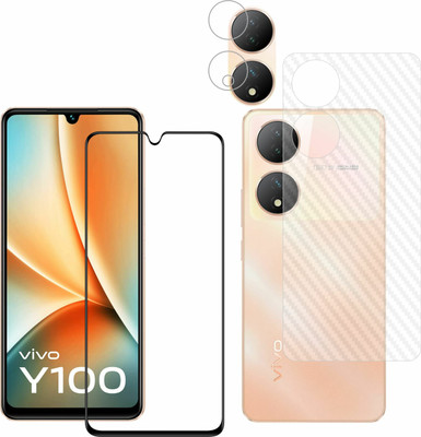 Ten To 11 Front and Back Tempered Glass for ViVO Y100 5G, ViVO Y100 5G [Back Carbon Fiber] [Rear Camera Lens Guard], ViVO Y100A/ViVO T2 5G(Pack of 3)