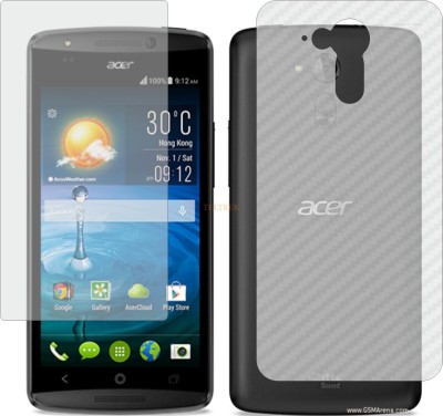 TELTREK Front and Back Tempered Glass for ACER LIQUID E700 (Front Matte Finish & Back 3d Carbon Fiber)(Pack of 2)