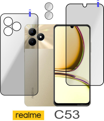 PONDRIK Front and Back Tempered Glass for Realme C53(Pack of 3)