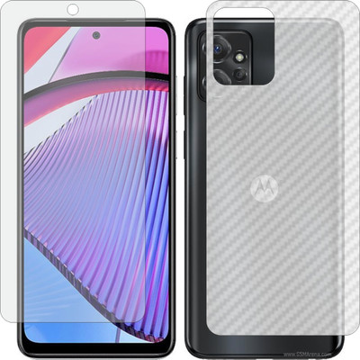 Fasheen Front and Back Tempered Glass for MOTO G POWER 5G (Front Matte Finish & Back 3d Carbon Fiber)(Pack of 2)