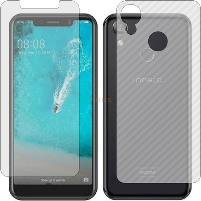 TELTREK Front and Back Tempered Glass for IVOOMI INNELO 1 (Front Matte Finish & Back 3d Carbon Fiber)(Pack of 2)