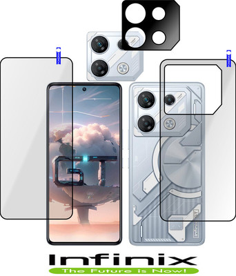 PONDRIK Front and Back Tempered Glass for Infinix GT10 Pro(Pack of 3)